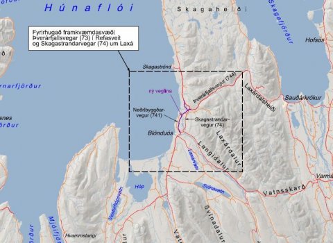 Þverárfjallsvegur (73) í Refasveit og Skagastrandarvegur (74) um Laxá. Kynning á drögum að tillögu a…
