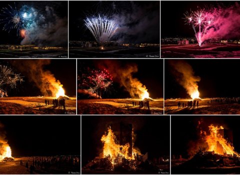 Brenna og flugeldasýning á gamlárskvöld