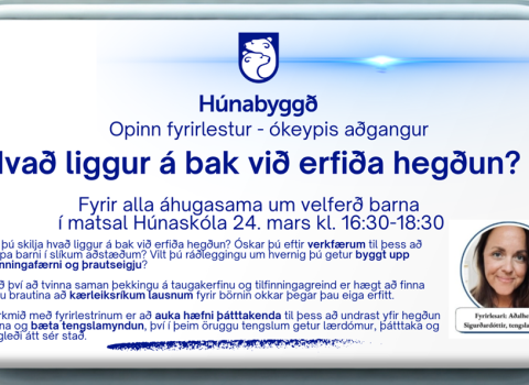 Opinn fræðslufundur 24. mars í matsal Húnaskóla