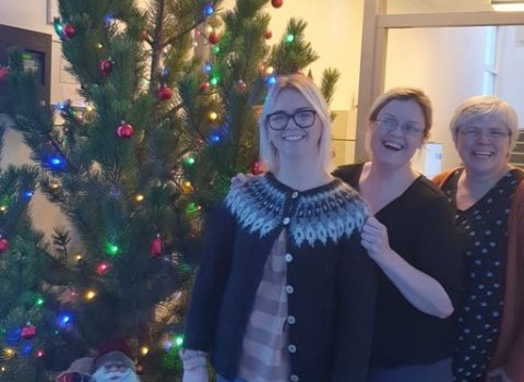 Jólatré á skrifstofu Blönduósbæjar skreytt