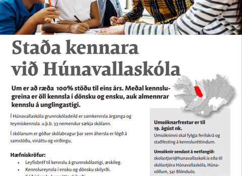 Staða kennara við Húnavallaskóla
